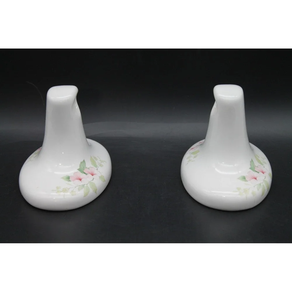 Vintage Ceramic Bathroom Fixtures Set of 3 Floral Toilet Paper Holders Soap Dish